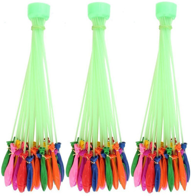 

Indigo Creatives Printed 60 Seconds Fill & Automatic Tie Multi Colored Magic Bunch of Holi Water Balloons (111 Balloons) Balloon(Multicolor, Pack of 111)