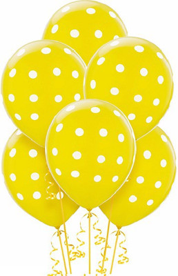 

PartyballoonsHK Printed Yellow Polka Dot ( Pack of 30) Balloon(Yellow, Pack of 30)