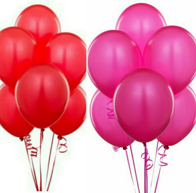 

PartyballoonsHK Solid HK0205 Metallic Red , Pink Balloon(Red, Pink, Pack of 50)