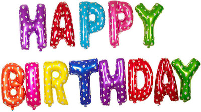 

JAMBOREE Printed Happy Birthday Foil Balloon(Multicolor, Pack of 13)