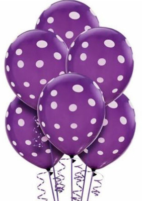 

PartyballoonsHK Printed Purple Polka Dot ( Pack of 30) Balloon(Purple, Pack of 30)