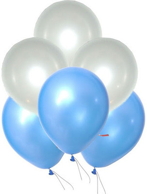 

GrandShop Solid Super Metallic --9" Inch Balloon(Blue, White, Pack of 50)