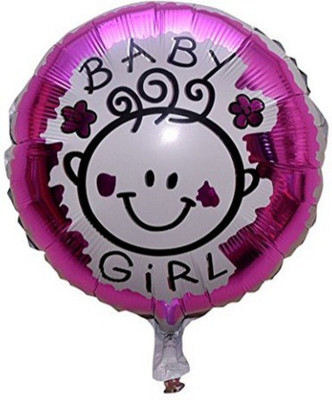 

PartyballoonsHK Printed Baby Girl Round Foil (Pack of 1) Balloon(Multicolor, Pack of 1)