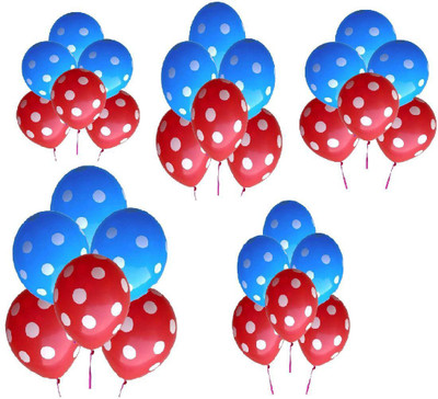 

Homeshopeez Printed Blu-Rd Balloon(Blue, Red, Pack of 30)