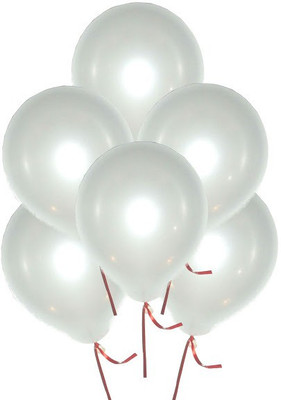 

GrandShop Solid Super-Metallic- 9" Inch Balloon(White, Pack of 50)
