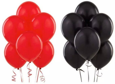 

PartyballoonsHK Solid Red & Black Birthday,Party, Decoration (Pack of 50) Balloon(Red, Black, Pack of 50)