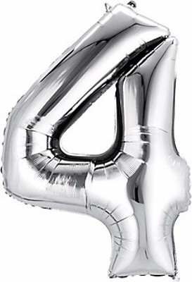 

GrandShop Solid Four Number Foil Balloon 28" Inch Balloon(Silver, Pack of 1)
