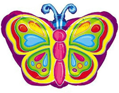 

PartyballoonsHK Printed Butterfly Foil (Pack of 1) Balloon(Multicolor, Pack of 1)