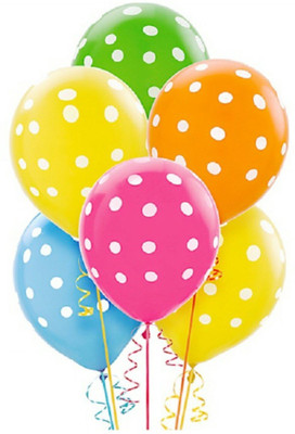 

PartyballoonsHK Solid Multi color Polka Dot (Pack of 50) Balloon(Multicolor, Pack of 50)