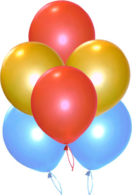

GrandShop Solid Party Decoration Metallic Balloon(Red, Gold, Blue, Pack of 50)