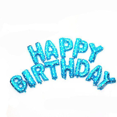 

GrandShop Printed "HAPPY BIRTHDAY" Letters Foil Balloon(Blue, Pack of 13)
