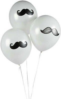 

PartyballoonsHK Printed Mustache ( Pack of 50) Balloon(White, Pack of 50)