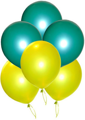

GrandShop Solid Super Metallic shine 9" Inch Balloon(Yellow, Green, Pack of 50)