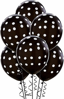

PartyballoonsHK Solid Black Polka Dot ( Pack of 30) Balloon(Black, Pack of 30)
