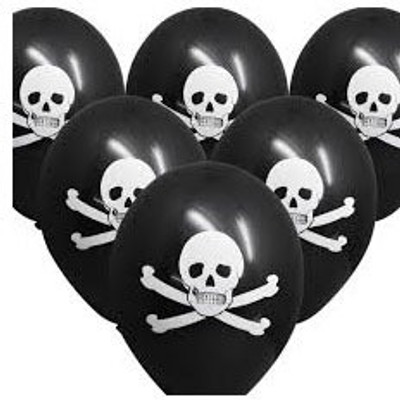

Shatchi Printed PIRATE DESIGN BLACK PARTY SKULL & CROSSBONES BALLOONS KIDS FUN - 10Pcs Balloon(Black, Pack of 1)