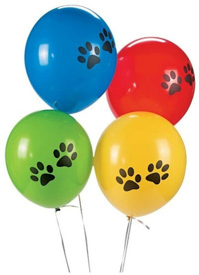 

PartyballoonsHK Printed Black Paw (Pack of 50) Balloon(Red, Green, Yellow, Blue, Pack of 50)