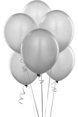 

Bobo Funco Solid Metallic Latex Balloon(Silver, Pack of 50)