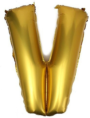 

Priyals Solid Golden - V Balloon(Gold, Pack of 1)