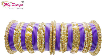 

My Design Lac Gold-plated Chudas(Pack of 58), Multicolor