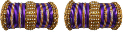

My Design Alloy Gold-plated Bangle Set(Pack of 58), Purple
