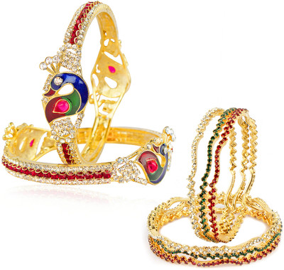 77% OFF on VK Jewels Alloy Cubic Zirconia Bangle Set(Pack of 8)