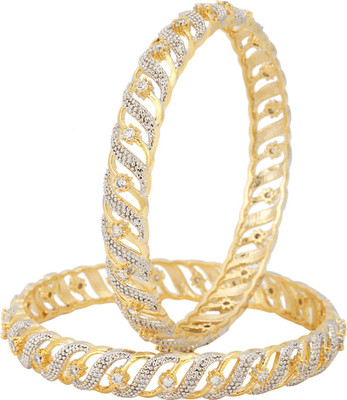 

Jewels Galaxy Alloy Bangle Set(Pack of 2, White