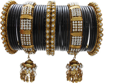 

My Design Alloy Gold-plated Bangle Set(Pack of 30), Black