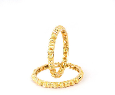 77% OFF on VK Jewels Alloy Yellow Gold Bangle(Pack of 2)