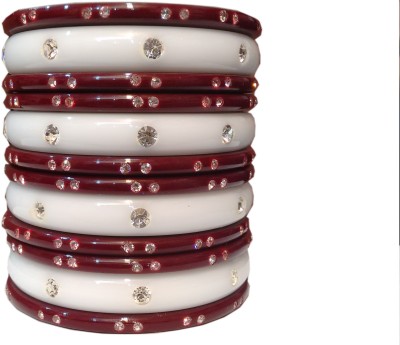 

Shivam Acrylic Bangle Set(Pack of 12), Maroon;white