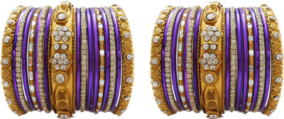 

My Design Alloy Gold-plated Bangle Set(Pack of 34), Purple