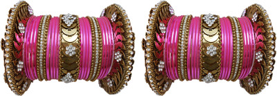 

My Design Alloy Gold-plated Bangle Set(Pack of 50), Pink