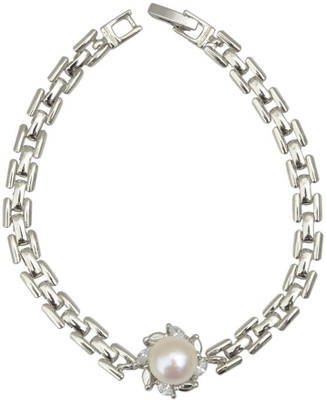 Taj Pearl Alloy Pearl Bracelet, Silver