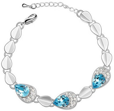 

Silver Shoppee Alloy Cubic Zirconia Rhodium Bracelet, Blue;silver