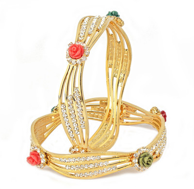 77% OFF on VK Jewels Alloy Yellow Gold Bangle Set(Pack of 2) 77% OFF on VK Jewels Alloy Yellow Gold Bangle Set(Pack of 2)