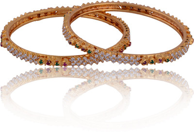 

Jewbang Alloy Gold-plated Bangle Set(Pack of 2), Multicolor