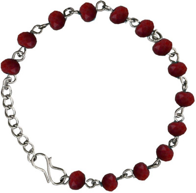 

Being Women Alloy Rhodium Bracelet, Red