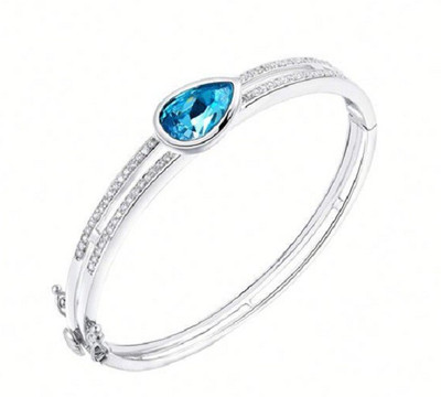 Aaishwarya Alloy Swarovski Crystal Rhodium Bracelet