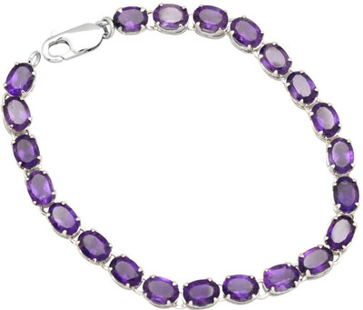 

YugshaJewels Sterling Silver Amethyst Rhodium Bracelet, Purple