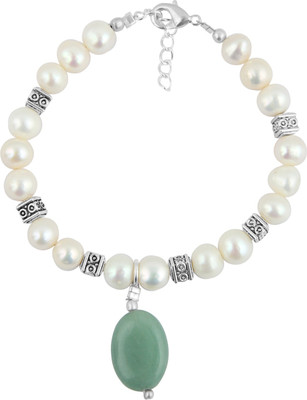 

Pearlz Ocean Alloy Pearl Bracelet, White;green