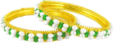 Sri Jagdamba Pearls Alloy Gold-plated Bangle(Pack of 2) Sri Jagdamba Pearls Alloy Gold-plated Bangle(Pack of 2)