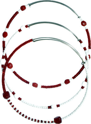 Tash Creations Stainless Steel Bangle(Pack of 3), Red;maroon;white