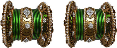

My Design Alloy Gold-plated Bangle Set(Pack of 30), Green