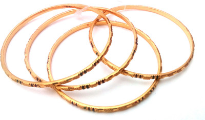 

Awari Metal Bangle Set(Pack of 4), Gold