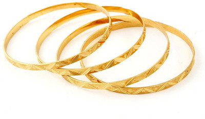 Ethnic Jewels Brass Yellow Gold Bangle Set(Pack of 4) available at flipkart for Rs.156