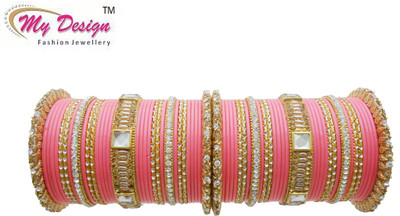 

My Design Lac Gold-plated Chudas(Pack of 66), Multicolor