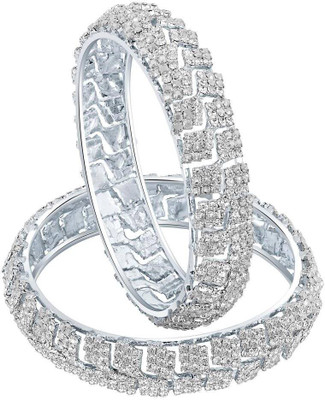 Sukkhi Alloy Rhodium Bangle Set(Pack of 2)