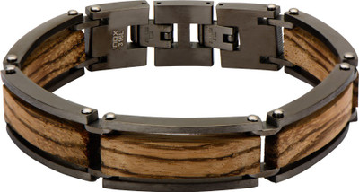 

Inox Jewelry Stainless Steel Bracelet, Black;brown