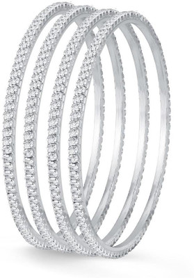 

Sukkhi Copper Rhodium Bangle Set(Pack of 4, White