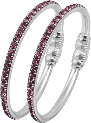 

Jewel99 Silver Silver Bangle(Pack of 2), Pink