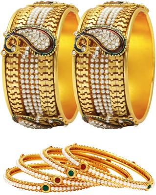 Jewels Galaxy Alloy Bangle Set(Pack of 6)